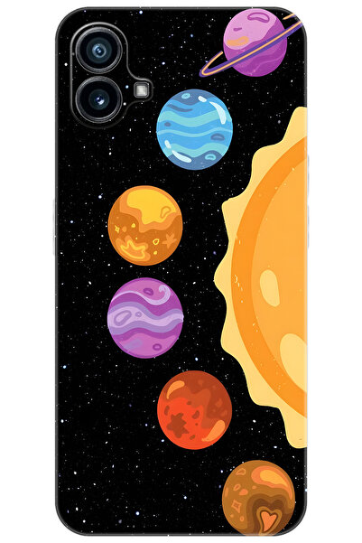 NOTHING Phone 1 (2023) Uyumlu Kılıf Desen Baskılı Silikon Gezegenler Tasarım ...