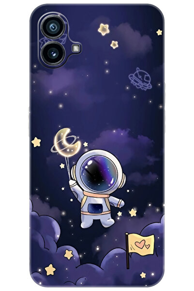 NOTHING Phone 1 (2023) Uyumlu Kılıf Desen Baskılı Silikon Astronot STK:738 CP...