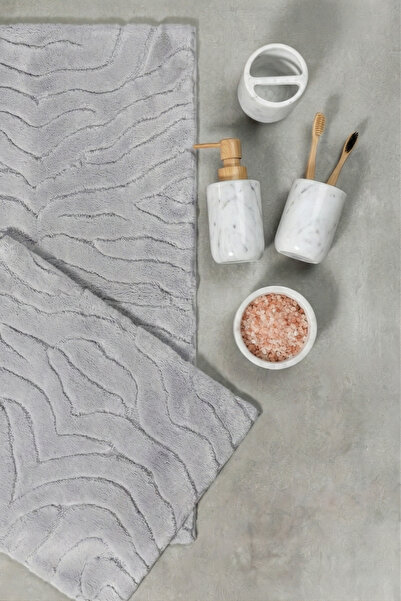 ZEBRACASA طقم ممسحة قطن زيبى / رمادي