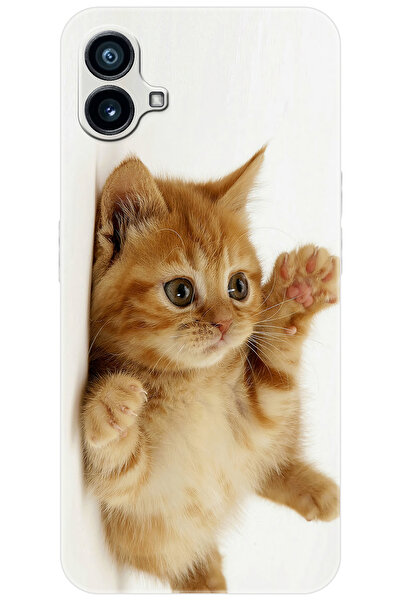 NOTHING Phone 1 (2023) Uyumlu Kılıf Desen Baskılı Silikon Sevimli Kedi STK:20...