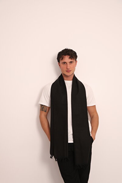 Jack Ferrero Unısex Siyah Polar Atkı Şal Kaşkol