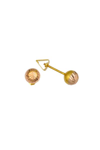 Altınkesesi 14 Ayar Altın Kalemli Top Küpe 6 Mm