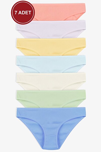 koza iç giyim Жіночі 7-ми панельні бавовняні трусики з резинкою