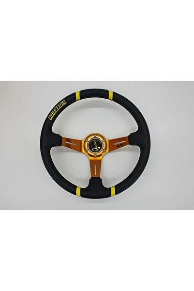 Genel Markalar Momo Offsetli Spor Direksiyon Deri Sarı 35cm