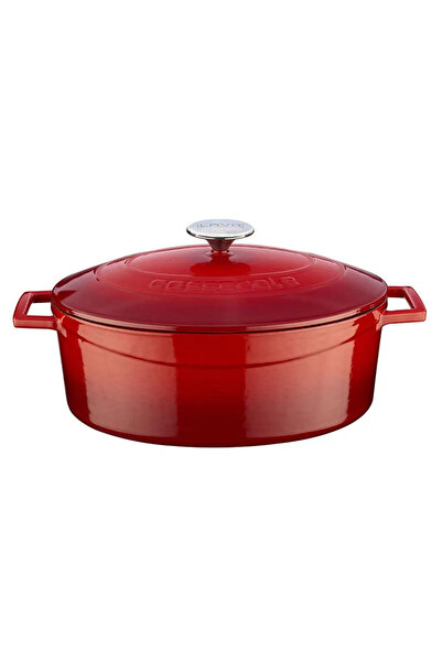 Lava وعاء صب بيضاوي مقاس شعبي 23x29 سم أحمر