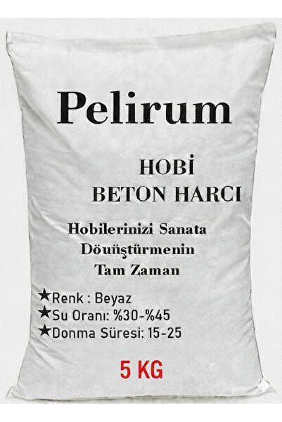 Pelirum Hızlı Donan Biblo Beton Harcı Tozu Güçlü Hobi Biblo Mumluk Vazo Kalıp Tozu 5 Kg