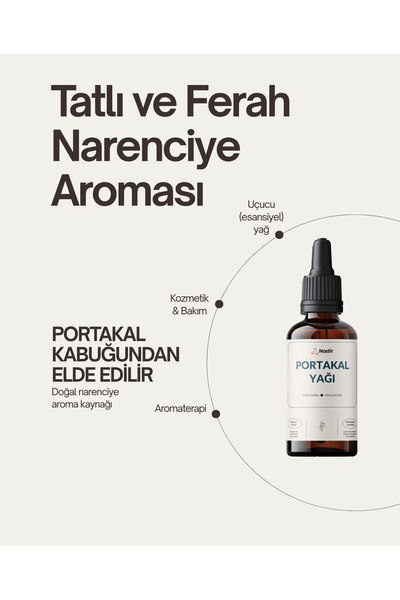 Nadir Kimya Portakal Yağı 10 ml – %100 Doğal – Uçucu (Esansiyel) Yağ – Cilt & Saç Bakımı – Masaj