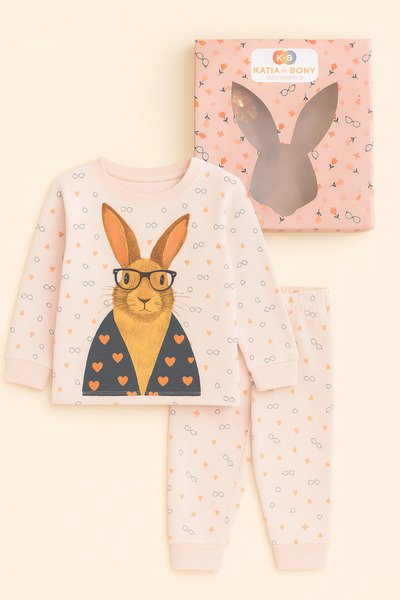 Katia&Bony Σετ πιτζάμες σε κουτί με σχέδιο κουνελιού για κορίτσια