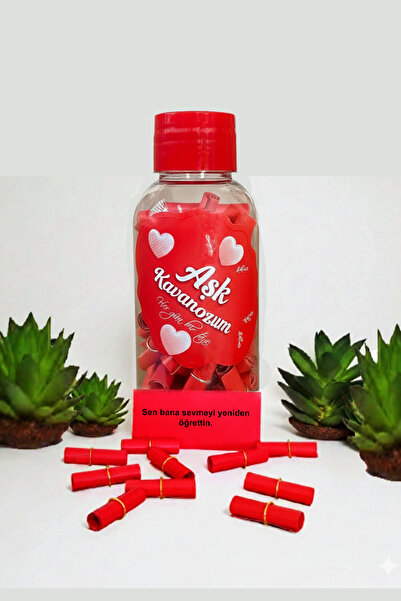 MODERN TASARI "Aşk Kavanozum" Sevgiliye Hediye - Her Gün Bir Not Kapsülü (40 ...