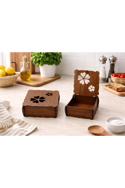 ahşap lazer kesim Ahşap Peçetelik Kişiye Özel