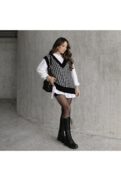 YUGA KNİTTİNG Дамски пуловер с големи размери 65 CM - плътна и мека текстура,...