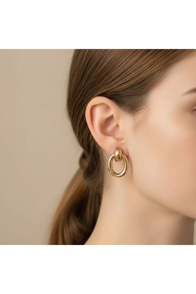 Twenty Eight Rose Gold Nail Hoop Earrings