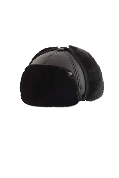 EratLeather قبعة طيار مصنوعة من الجلد الطبيعي والفرو