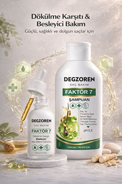 Dökülme Karşıtı Faktör 7 Saç Bakım Seti (100ml Serum - 400ml Şampuan)