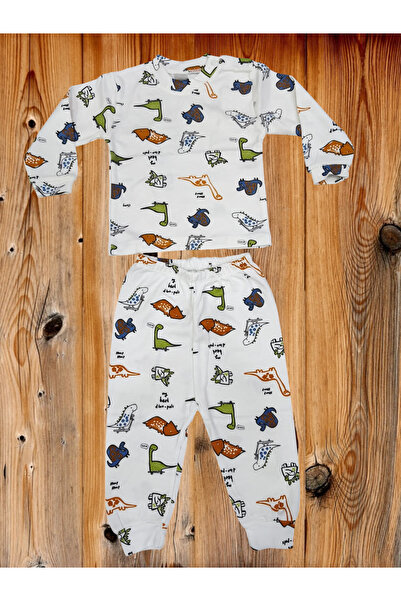 Kindo Baby Children's Patterned Long Sleeve Pajama Set with Snap Buttons on t...