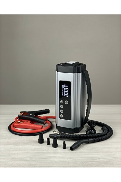 ULUS Jump Starter & Lastik Şişirme Cihazı | 12V Akü Takviye | Dijital Ekran | Hava Kompresörü | Powerbank