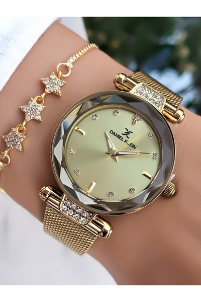Daniel Klein Orijinal Altın Renk 2 Yıl Garantili Faturalı Bileklik Hediyeli Kadın Kol Saati