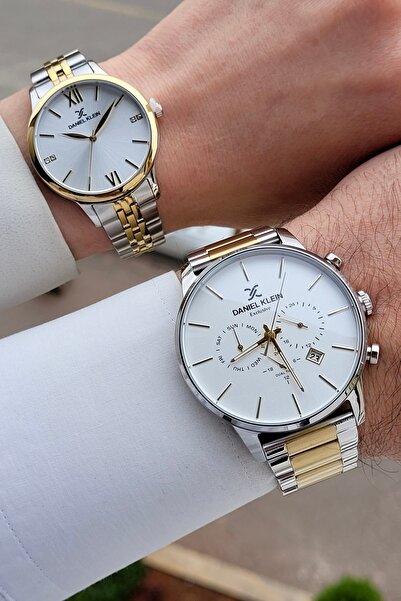 Daniel Klein Gold Silver Color Dear Couple Wristwatch Stiste8