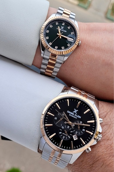 Daniel Klein Bronz Gümüş Renk 24 Ay Garantili Sevgili Çift İki Kol Saati