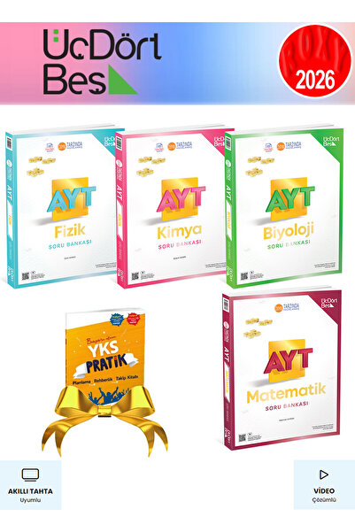 Üç Dört Beş Yayıncılık Ayt Sayısal Set Matematik - Fizik - Kimya - Biyoloji G...