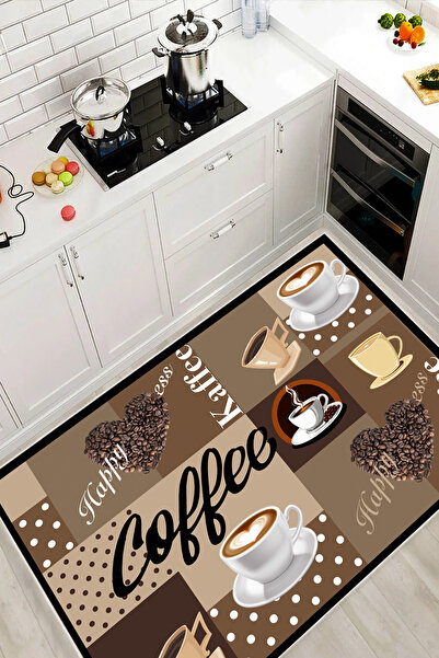 DOKURA HALI Modern Mutfak Halısı Dört Mevsim Makinede Yıkanabilir Leke Tutmaz...