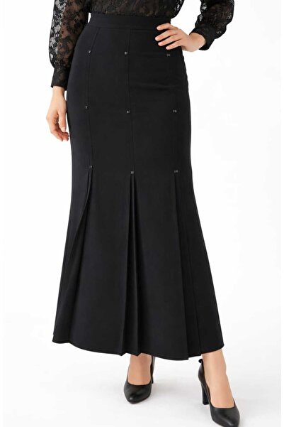 Butik Tesettür Büyük Beden Deri Detaylı Astarl 3 Pileli Portoriko Kumas Anne ...