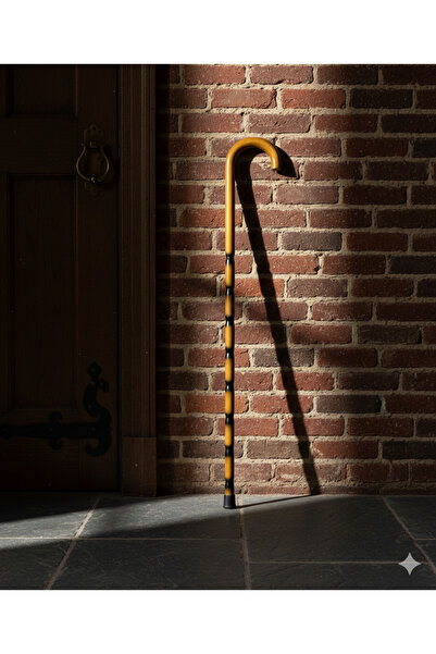 CYPRONE PERAKENDE Bambu Desenli Zarif Ahşap Baston