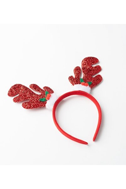 shop Yılbaşı Temalı Kırmızı Simli Geyik Boynuzu Figürlü Taç (1 ADET)