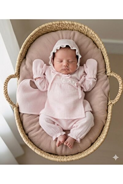 Cassiope طقم موسلين للفتيات الصغيرات من 0 إلى 3 أشهر - مجموعة مكونة من 5 قطع