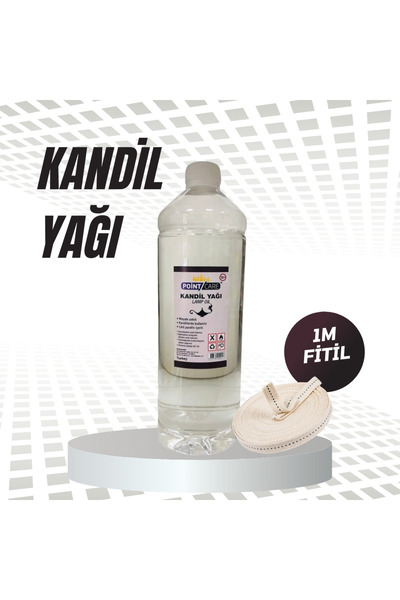 POINT CARE Şeffaf Kandil Yağı Kokusuz Dumansız Iç Mekan 1 lt Bambu Meşale Yak...