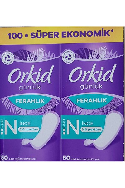 Orkid Yaprak Günlük Ped Normal Dev Ekonomik Paket 100 Ped X 2 Paket (200 Ped)