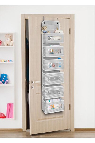 mendhome 6 Katlı Kapı Arkası Düzenleyici -Gri Çizgili