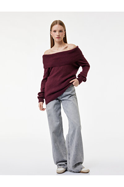Koton Madonna Collar Off-The-Shoulder Knitwear Sweater