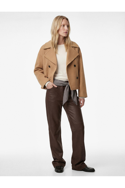 Koton Kısa Kaban Kaşe Düğmeli Cepli Uzun Kollu Kruvaze