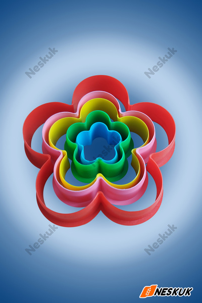 Neskuk 5-Piece Flower Cookie Mold / Sugar Dough Mold / Shaping Cutter