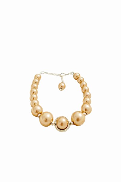 genric Golden Pearl Statement Bracelet