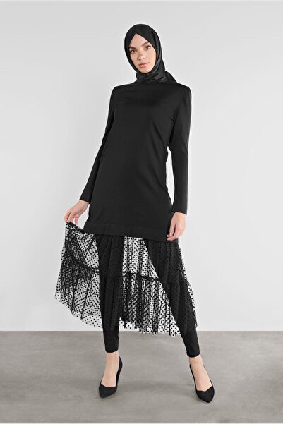 Alvina TUNIC DE TRICO CU DETALIU DE TUL CU MODE DE PUNCTE 41018