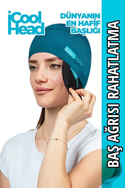 iCool Head Migren Ve Baş Ağrısı Giderici Başlık, Sıcak Ve Soğuk Kompres Şapka, Buz Paketi Bandaj (PETROL YEŞİL)