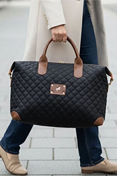 By Hakan MİAMİ POLO 1203 Büyük Boy Nakışlı Valiz Seyahat tatil bavulu SİYAH-TABA