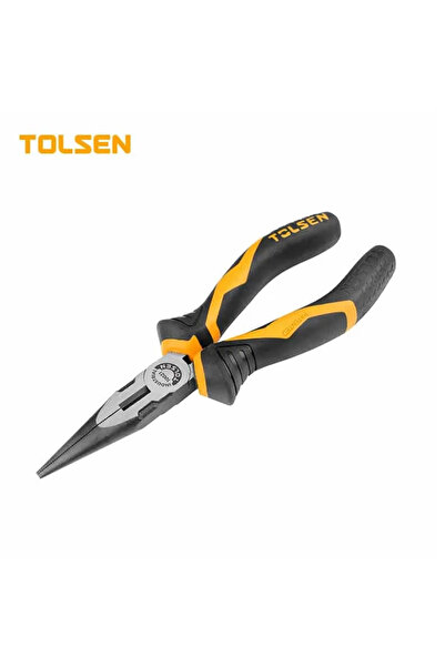 TOLSEN 8" Long Nose Pliers – Durable Cr-V Steel, Soft Grip Handle, Black Finish