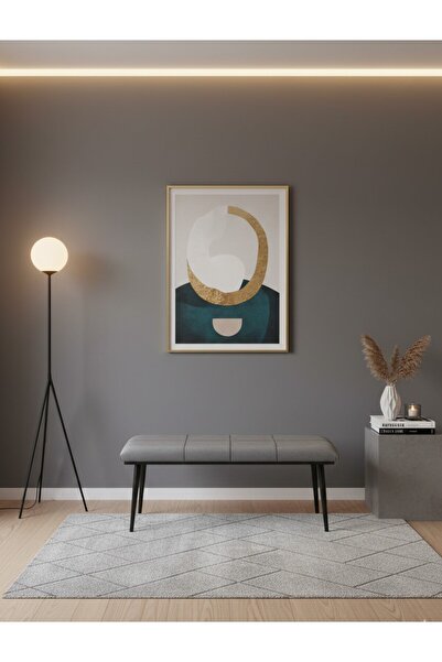 ÖZCAN METAL Metal Ayak Metal Kasalı Bench Mutfak Salon Antre Yatak Odası Puf ...