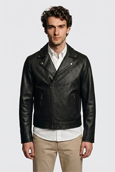 Elle Shoes Siyah Deri Erkek Ceket