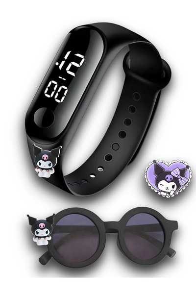 havzoria Figürlü Dijital Dokunmatik Led Ekran Çocuk Saati +Figürlü Gözlük (Gö...