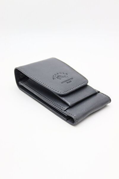 willpolo Suport pentru țigări din piele de vițel, cu compartiment pentru bric...