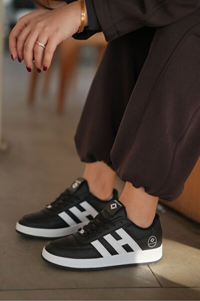 SOLAZER Pantofi de damă alb-negru - pantofi sport casual 037