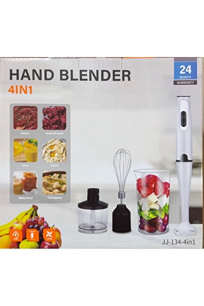 Generic 4-in-1 Electric Hand Blender & Stick Blender with 500ml Food Chopper, Inox Whisk & 700ml Cup