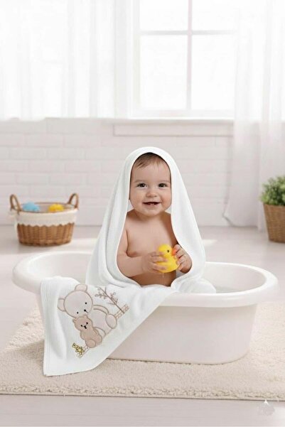 kidello منشفة تيدي كوفي ناعمة للأطفال الرضع من القطن لحديثي الولادة، منشفة حمام قابلة للطي