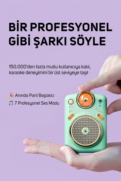 DIVOOM Fairy OK Mikrofonlu Mini Yeşil Bluetooth Hoparlör