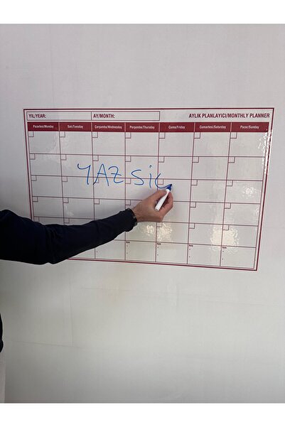 Tutunabilir Kağıt Monthly Planner Calendar – Static Smart Writing Board |   Applied to Walls, Beds and Boards |   85×56 cm
