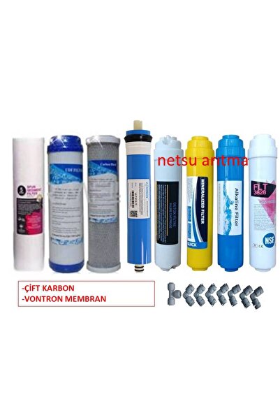 netsu arıtma -Vontron Membranlı, Açık Kasa Su Arıtma Cihazı Filtresi,8 Li Fil...